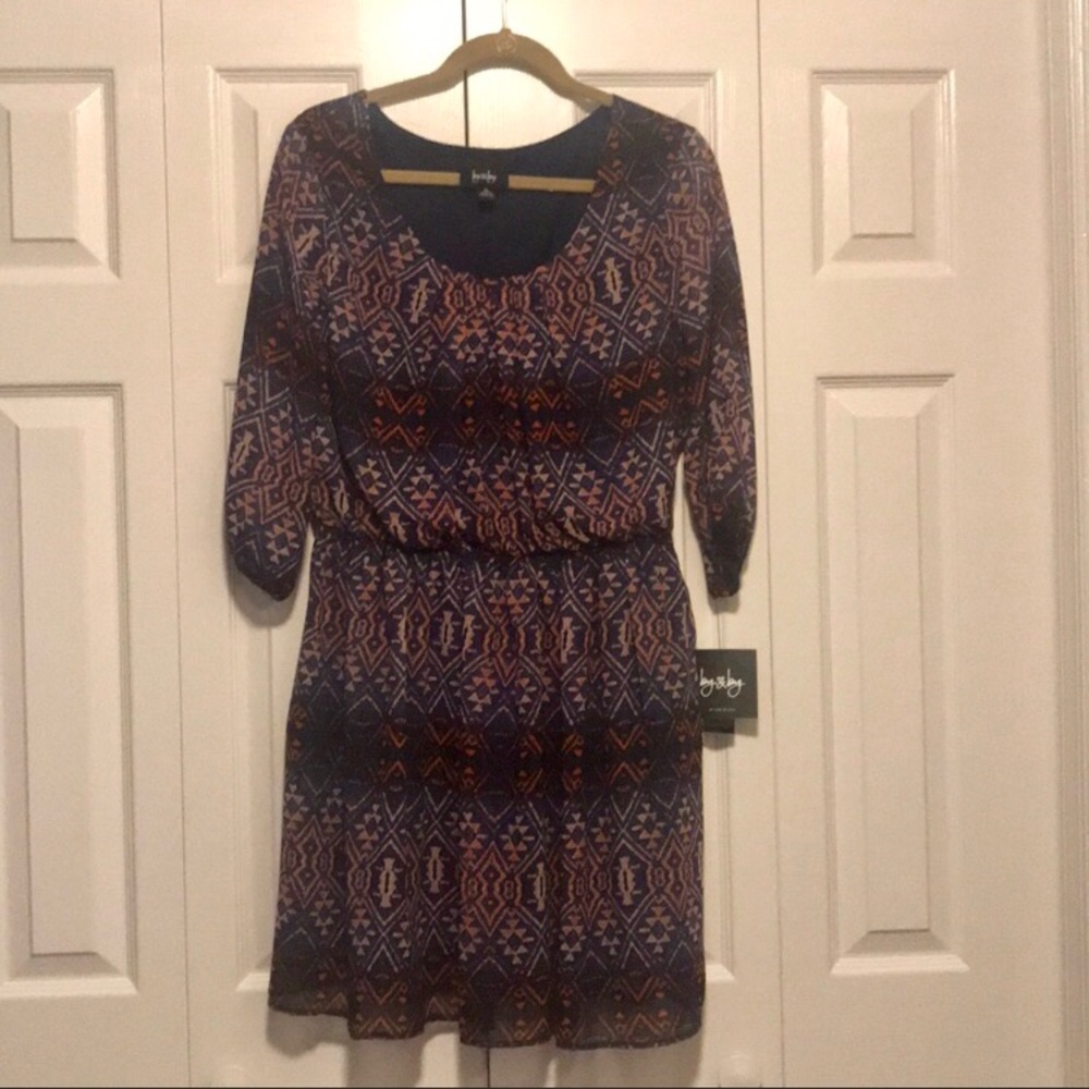 Three-quarter length sleeve dress